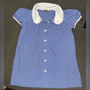 The Beaufort Bonnet Company Girls Blue Gingham Checkered Dress - Size 8 - GUC